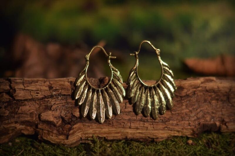 feder-ohrringe-gypsy-tribal