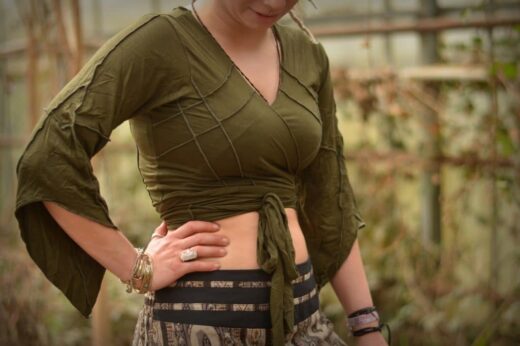 crop-top-binde-oberteil-gruen