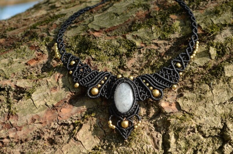 kette-makrame-edelstein-gypsy-tribal-goa