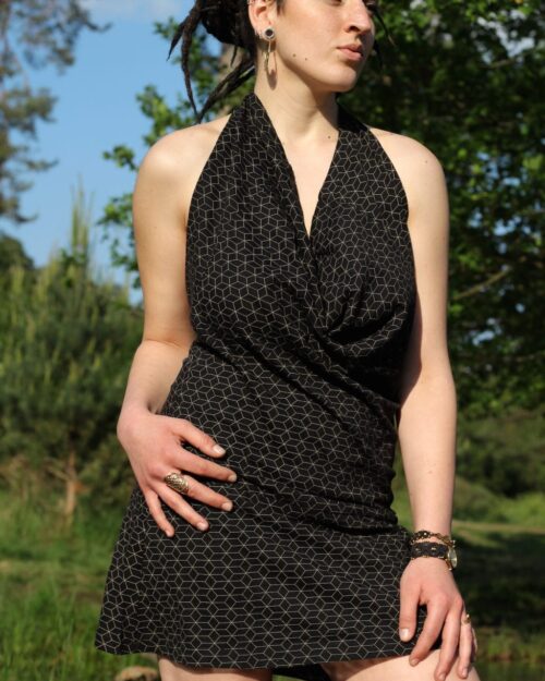kleid-flower-of-life-schwarz-neckholder