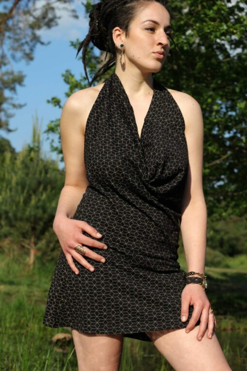 kleid-flower-of-life-schwarz-neckholder