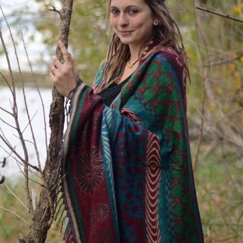 poncho-schal-atzteken-muster-ethno