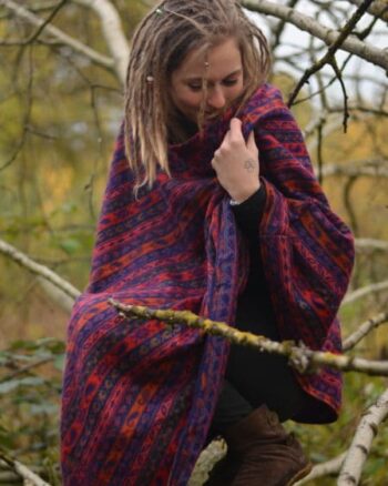poncho-hippie-mode-gemustert