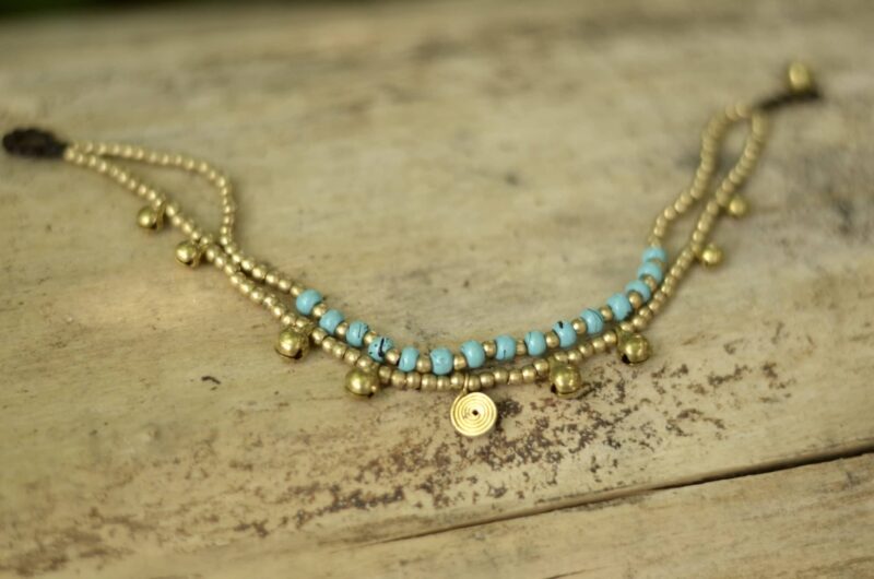 fußband-tuerkis-perlen-hippie-schmuck