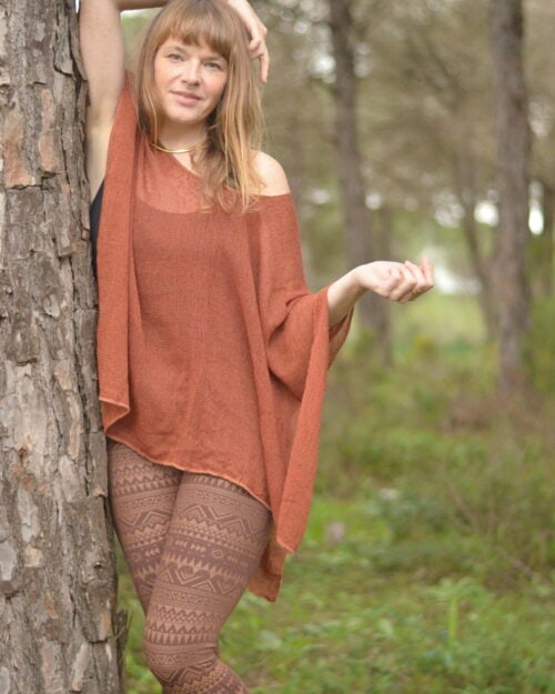 poncho-rost-farben-zipfel-oberteil-lagenlook