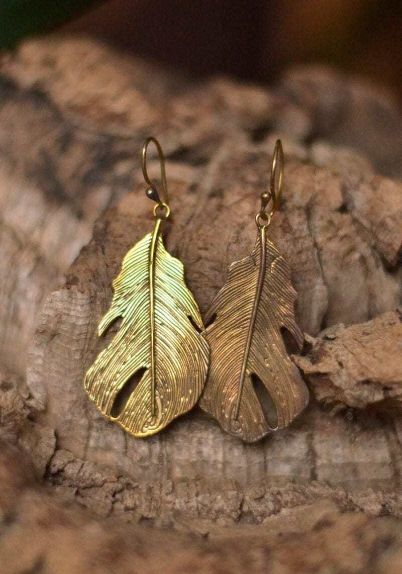 feder-schmuck-ohrringe-messing