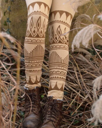leggings-tribal-muster-blockprint-beige