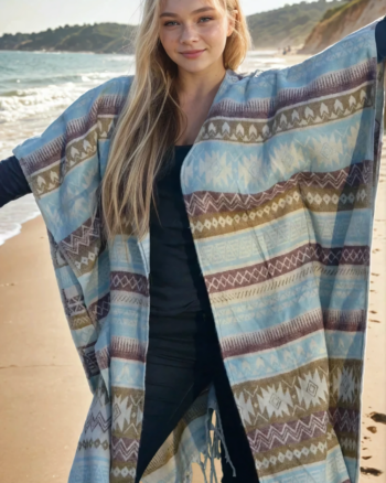 boho-poncho-beige-tuerkis