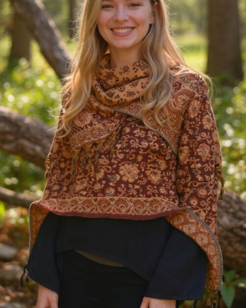 Paisley Schal "Bohemian" -marone-beige-