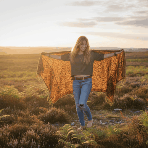 Paisley Schal "Bohemian" -marone-beige-