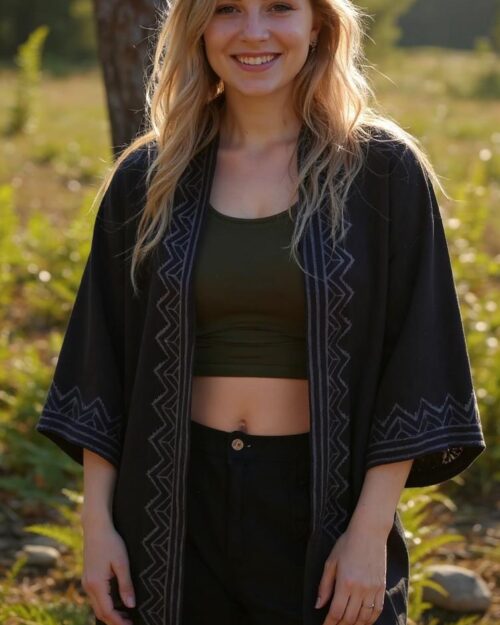 kimono-schwarz-gemustert-hippie