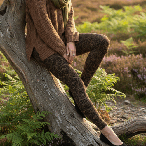 leggings-shipibo-muster-braun