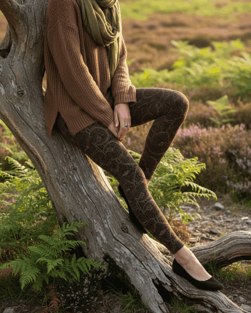 leggings-shipibo-muster-braun