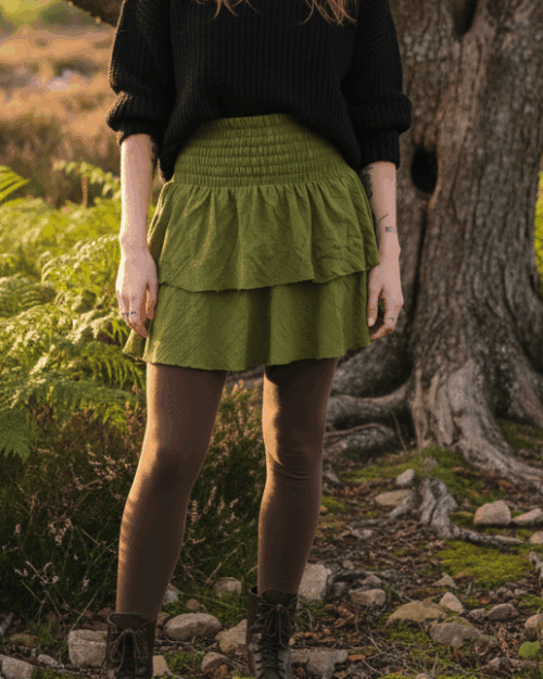 stufen-rock-gruen-boho-kleidung