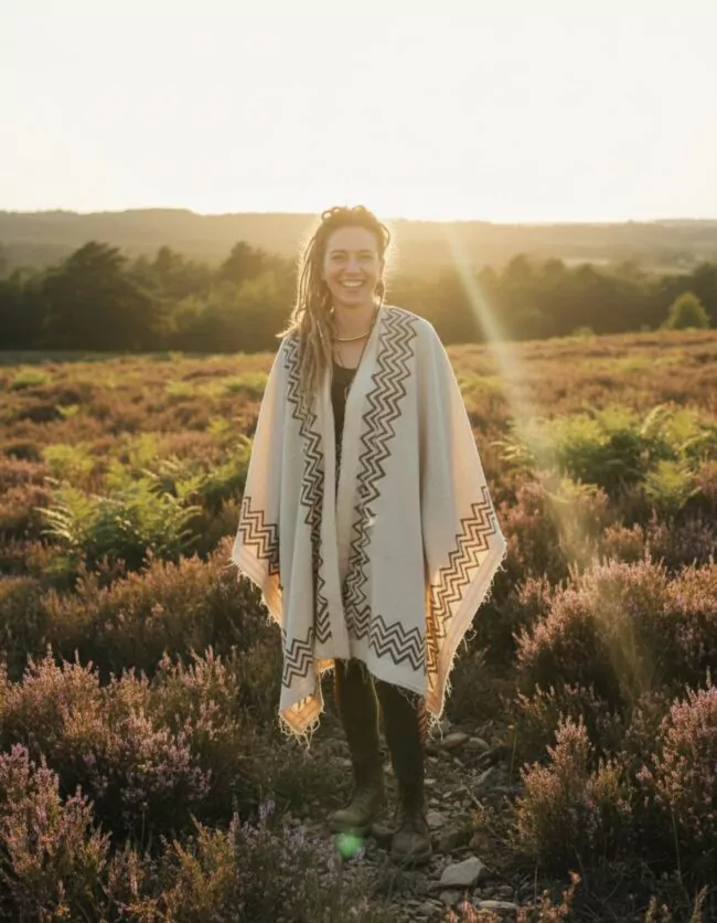 poncho-lang-reine-baumwolle-weiss