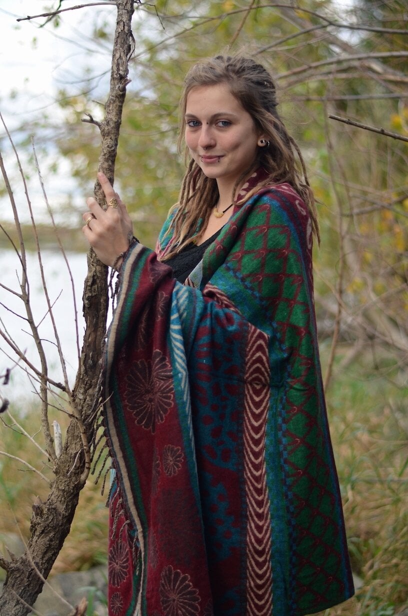 poncho-schal-atzteken-muster-ethno