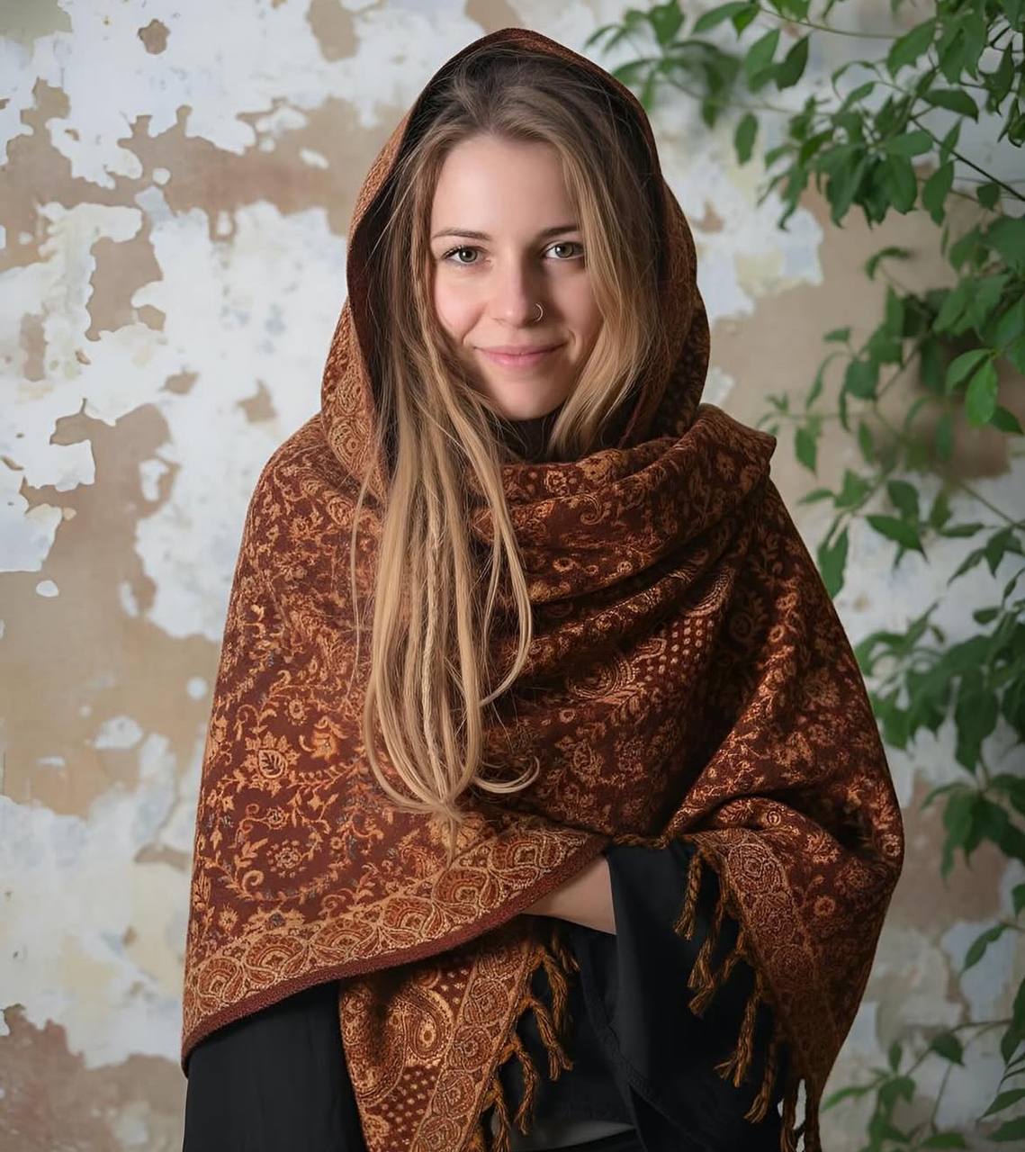 schal-florale-muster-rot