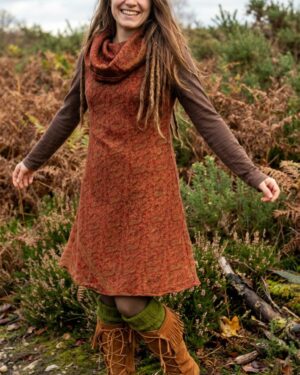 bohemian-kleid-mit kapuze