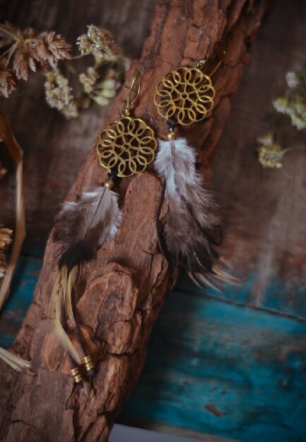 feder-ohrringe-mandala-muster-schmuck