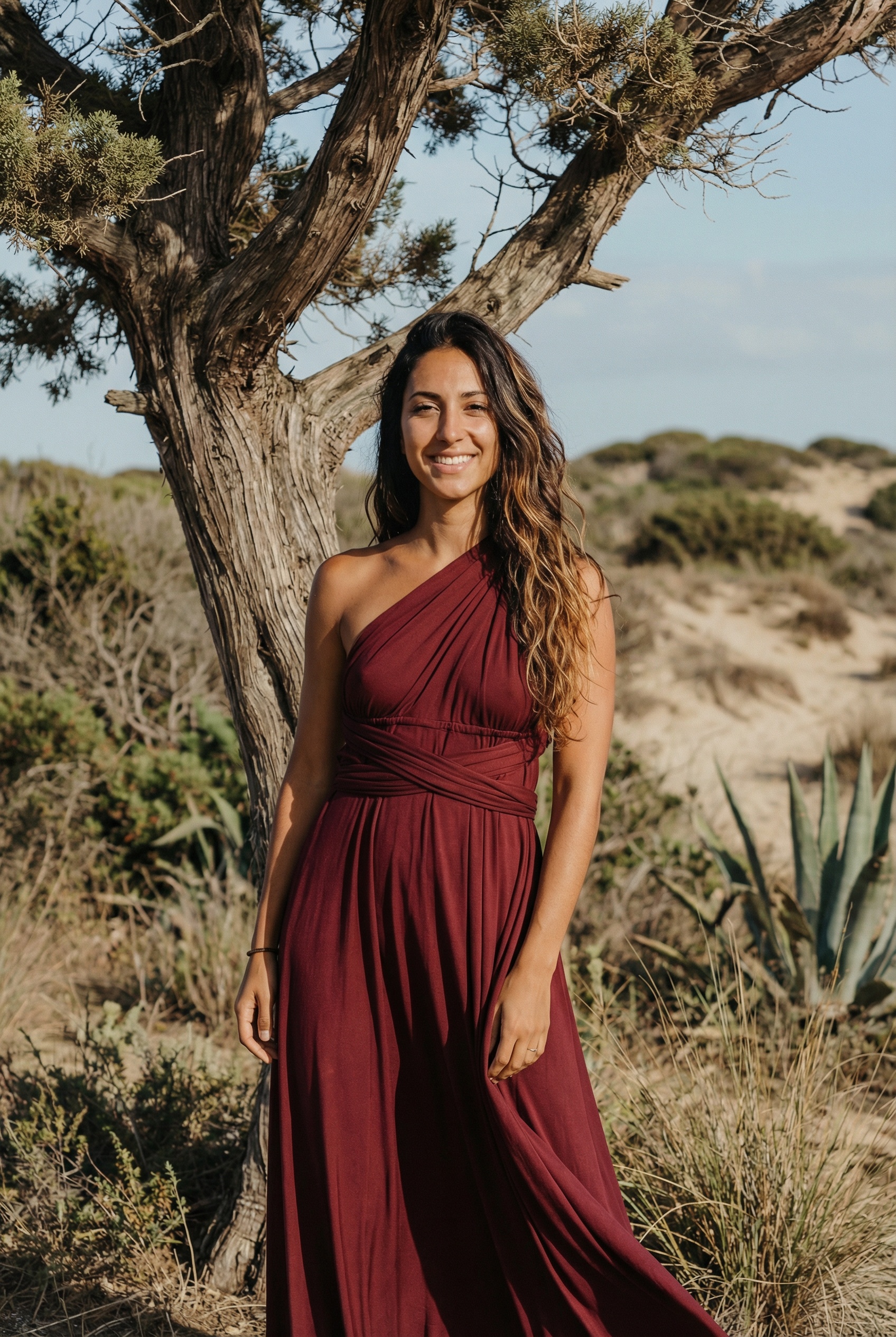 hippie-kleid-baumwolle-rot-one-shoulder