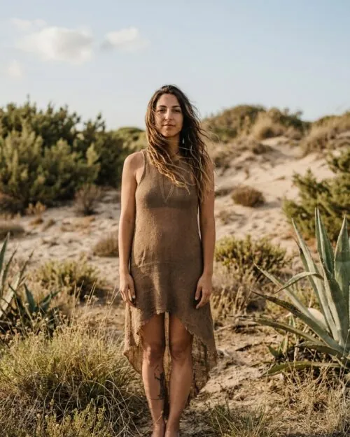 netz-kleid-beige-hippie-style